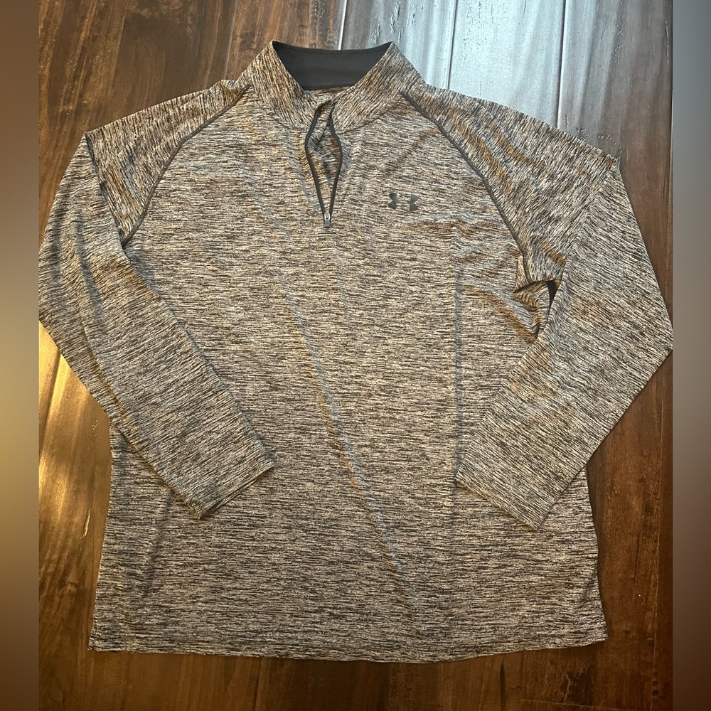 Under Armour Gray Quarter-Zip Pullover Long Sleeve Shirt XL